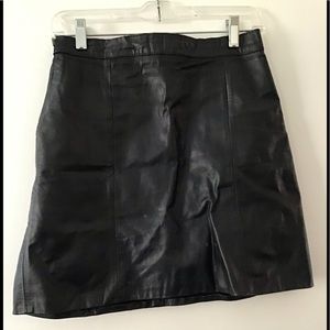 Vintage Black Leather Mini Skirt
